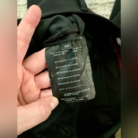 2008 Prada Black Size 40 Woven Polyester Dress Pants Made In Bulgaria - Picture 6 of 9